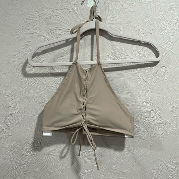 Aerie Swim Sand / Nude Halter Bikini Top Size Small - Picture 1 of 6
